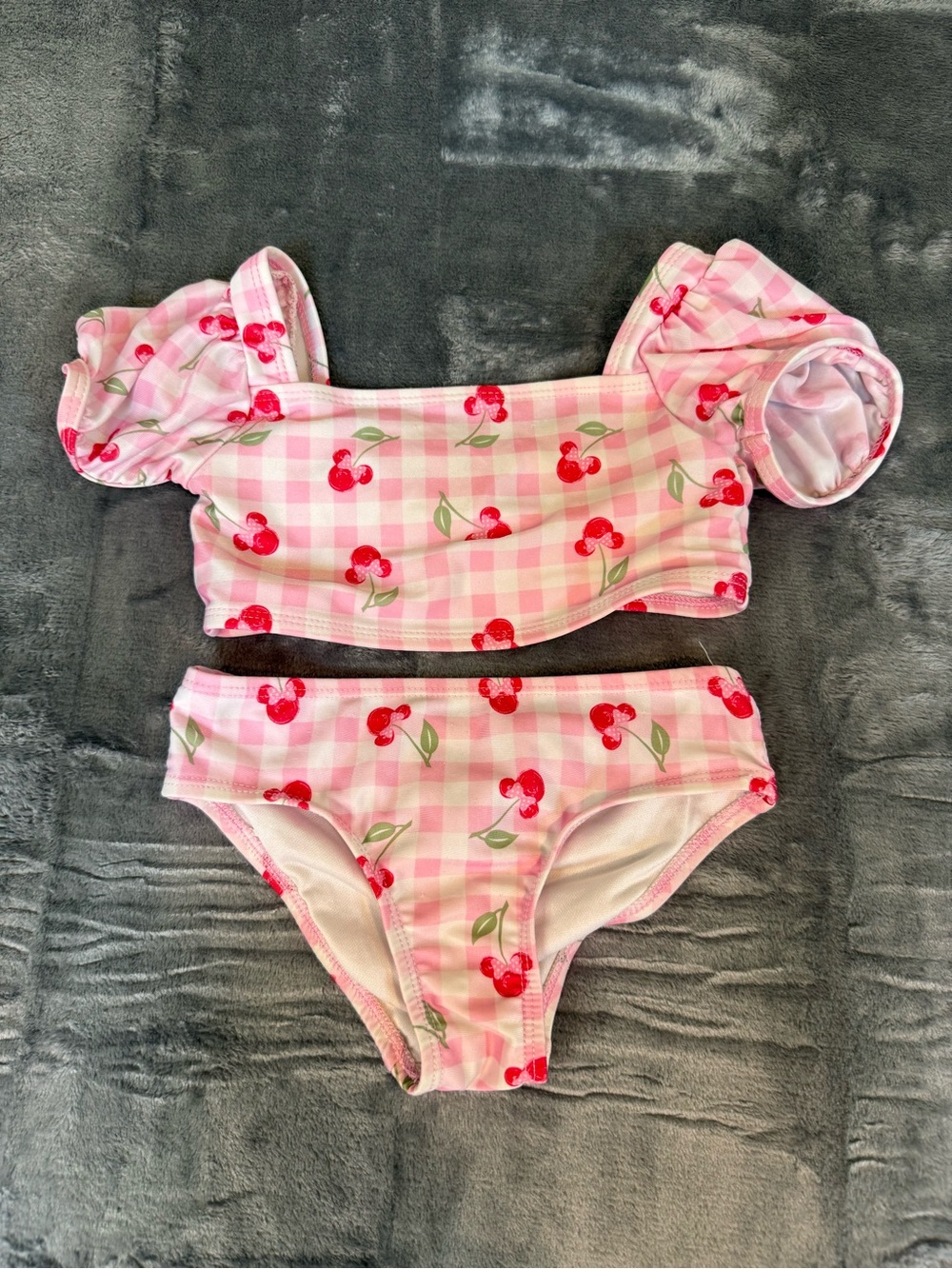 Disney Pink Gingham Cherry Two-Piece Swim Set